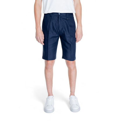 Antony Morato Blue Linen Bermuda Shorts