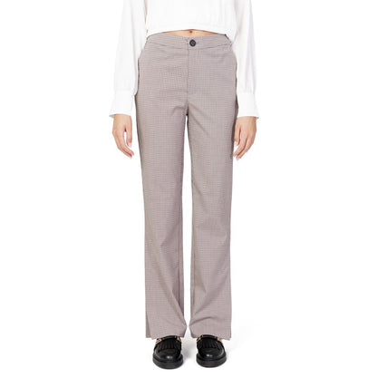 Only Beige Polyester Flared Pants Only