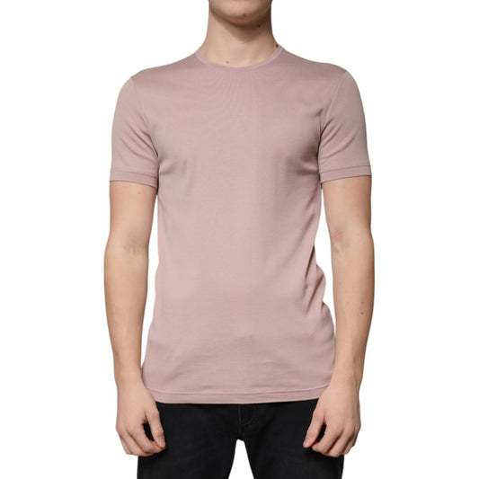Dolce & Gabbana Brown Cotton Short Sleeves Round Neck T-shirt