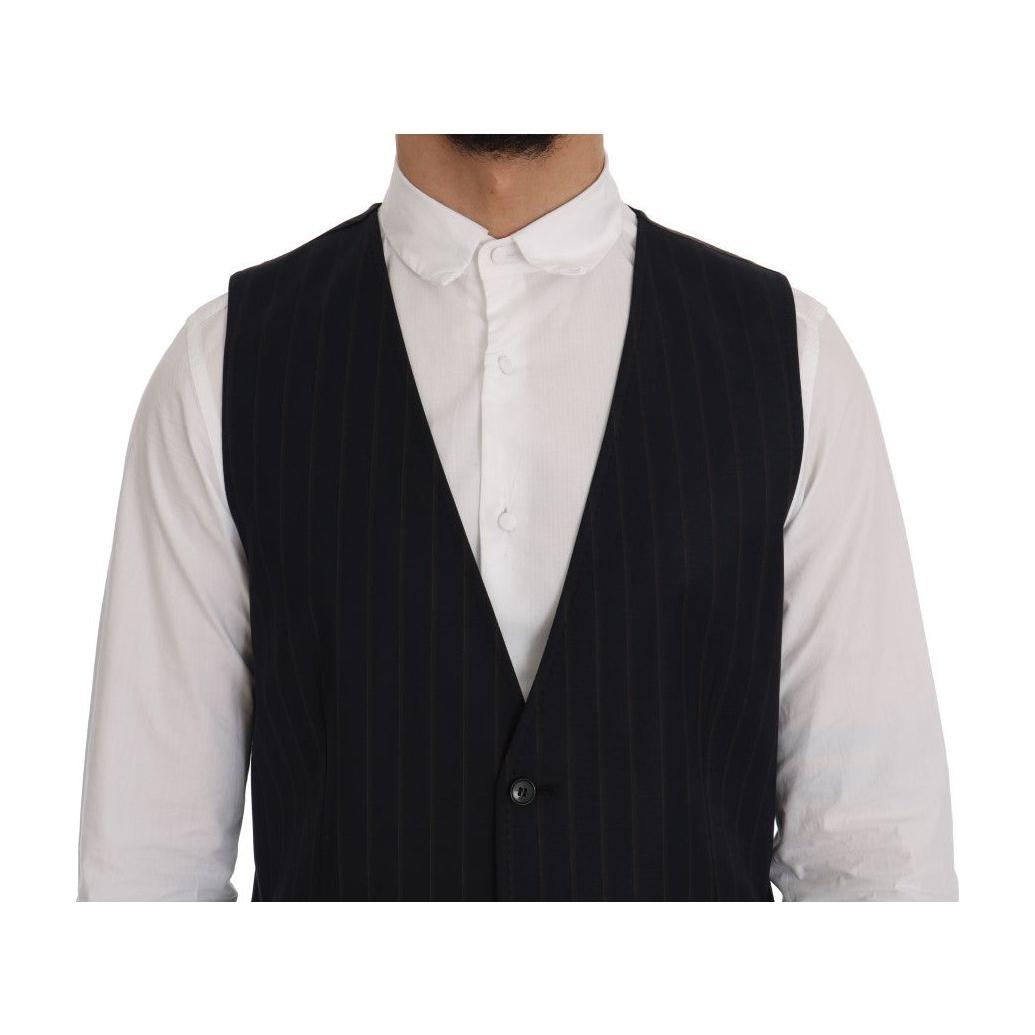 Dolce & Gabbana Elegant Striped Wool Blend Vest Waistcoat Dolce & Gabbana