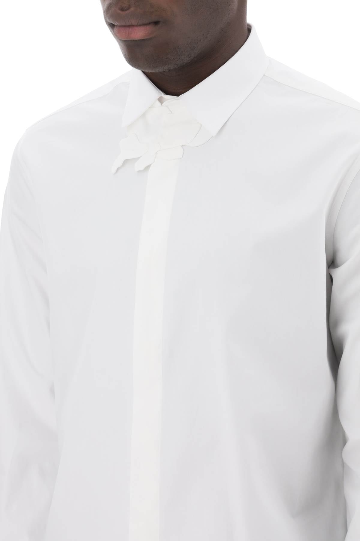 Valentino Garavani Valentino Garavani poplin shirt with flower patch detail