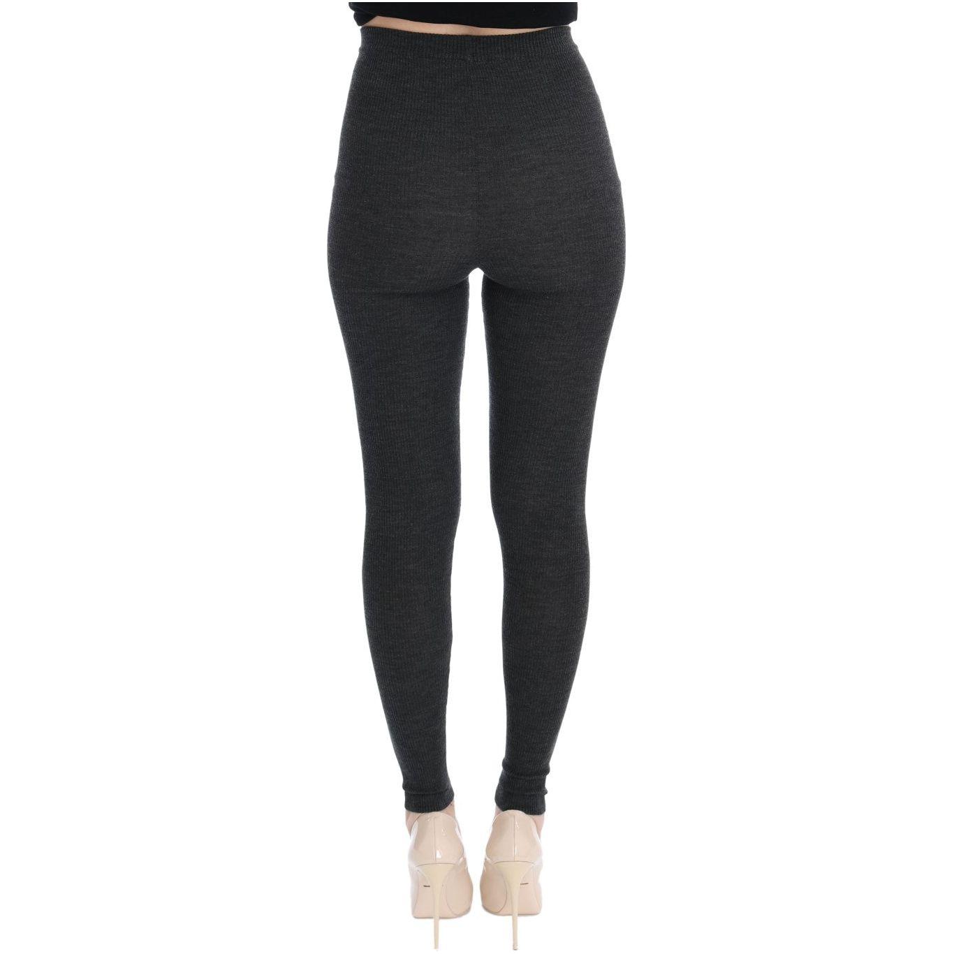 Dolce & Gabbana Gray Wool Stretch Tights