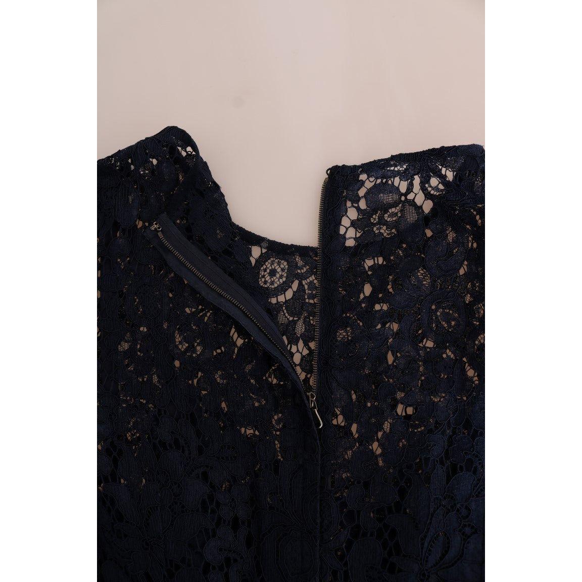 Dolce & Gabbana Elegant Floral Lace A-Line Dress Dolce & Gabbana