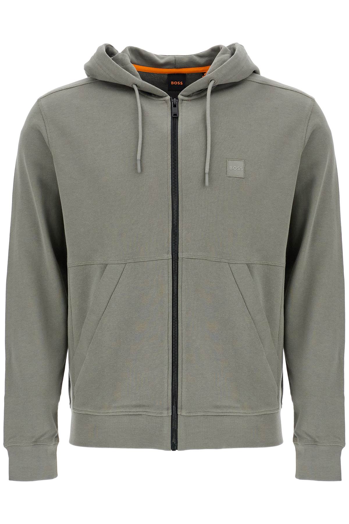 Boss regular fit gray zip-up hoodie Topwear Boss