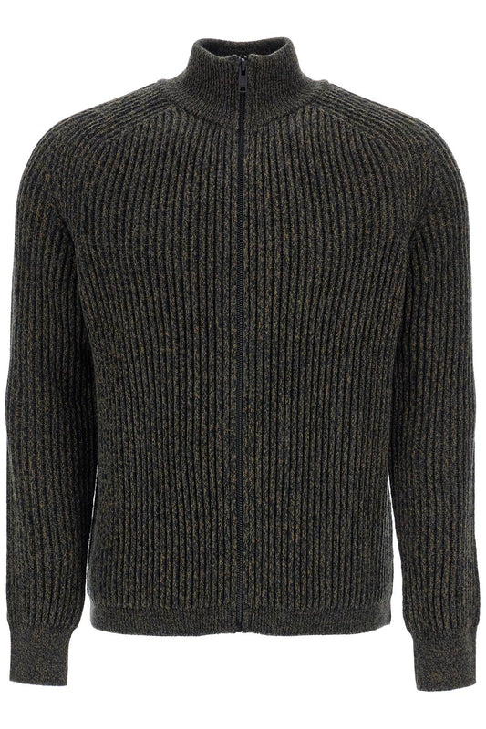 Boss regular fit green high neck sweater in wool and polyacrylic Knitwear Boss