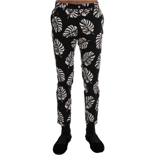 Dolce & Gabbana Slim Fit Leaf Print Ankle Pants Dolce & Gabbana