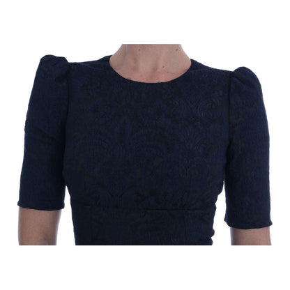 Dolce & Gabbana Black Blue Flare Mini Dress