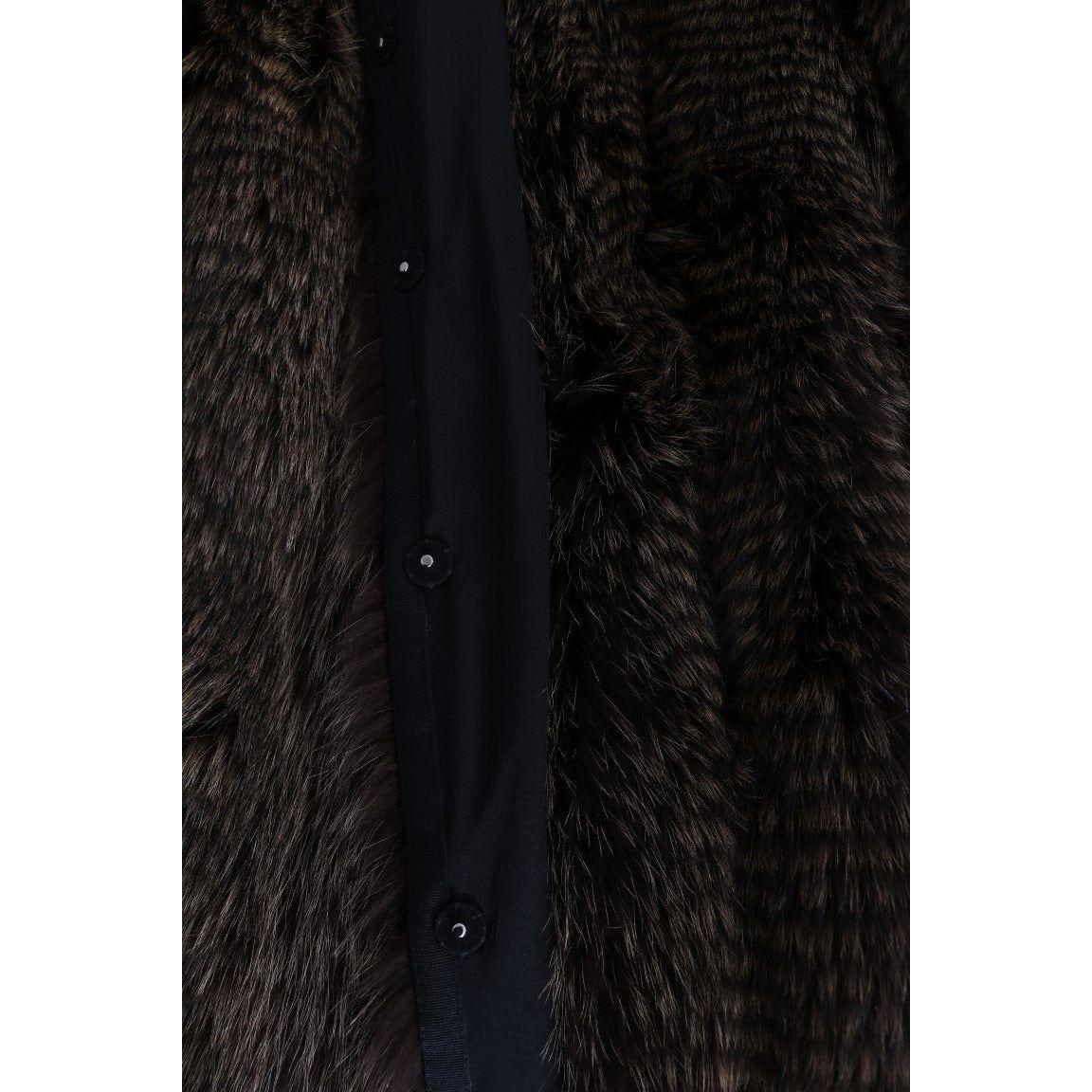 Dolce & Gabbana Brown Raccoon Fur Coat Jacket Coats & Jackets