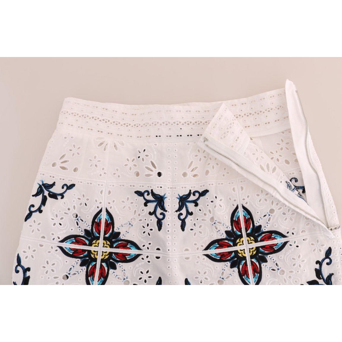 Dolce & Gabbana Mulicolor Majolica Cutout Capri Pants