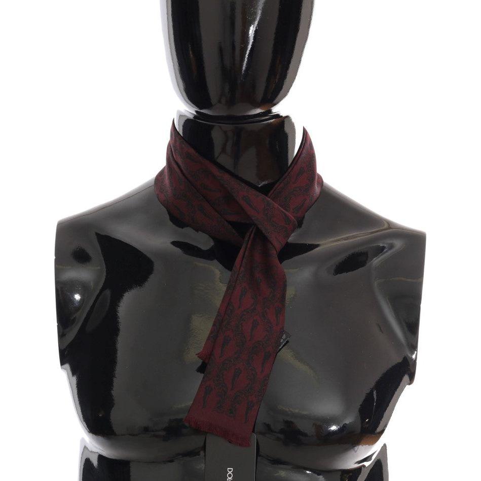 Dolce & Gabbana Bordeaux Silk Crown Chili Scarf