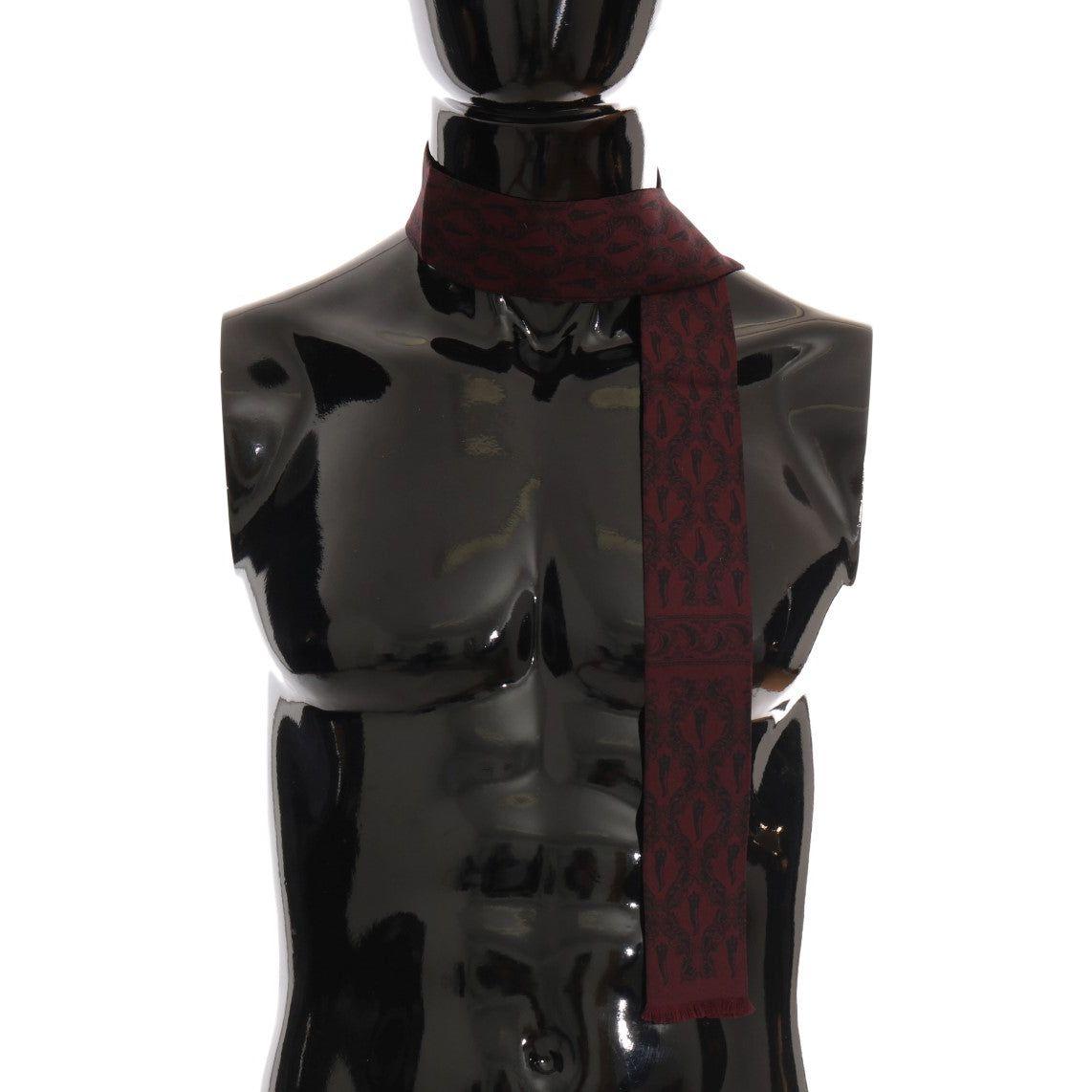 Dolce & Gabbana Bordeaux Silk Crown Chili Scarf