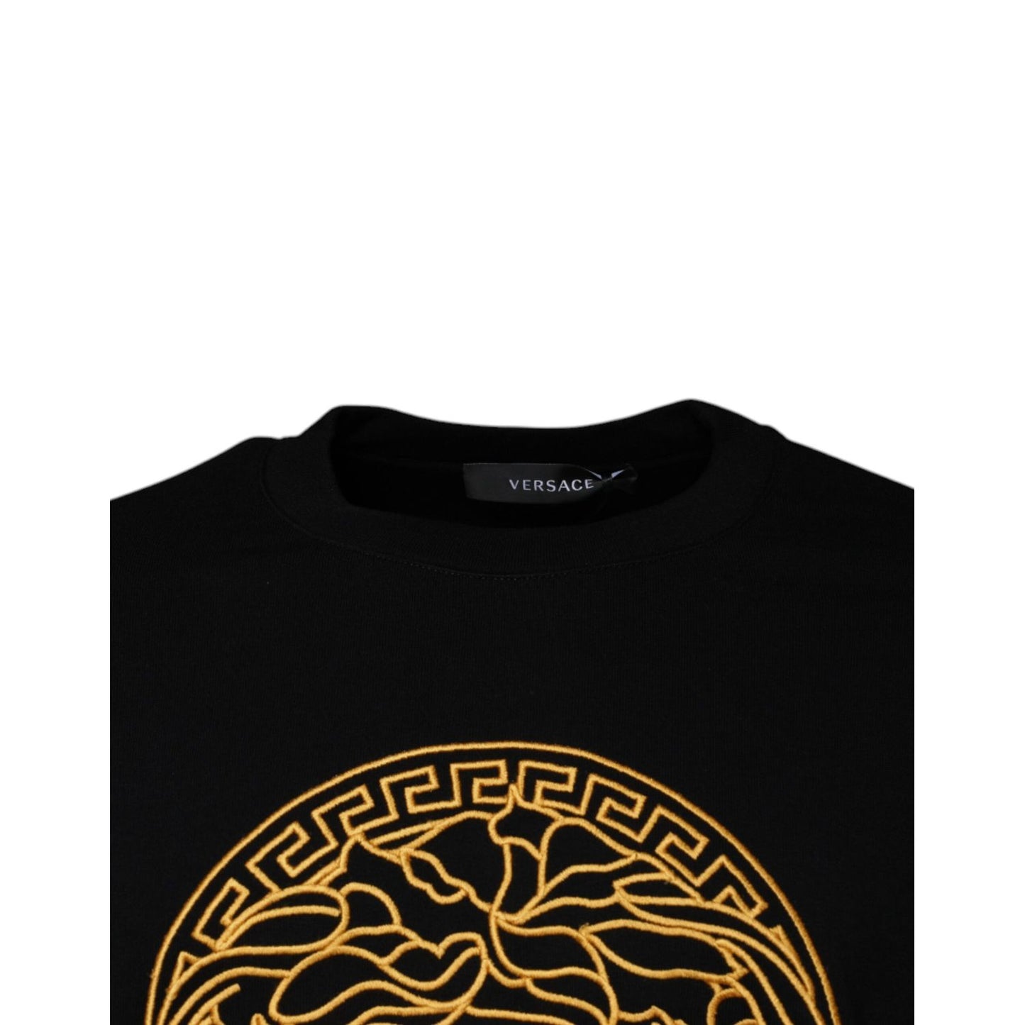 Versace Black Medusa Embroidery Crew Neck Pullover Sweater Versace