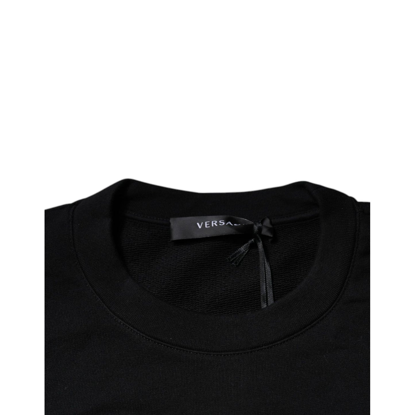 Versace Black Medusa Embroidery Crew Neck Pullover Sweater Versace