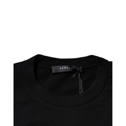 Versace Black Medusa Embroidery Crew Neck Pullover Sweater Versace
