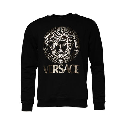 Versace Black Medusa Fleece Men Crew Neck Sweatshirt Sweater Versace