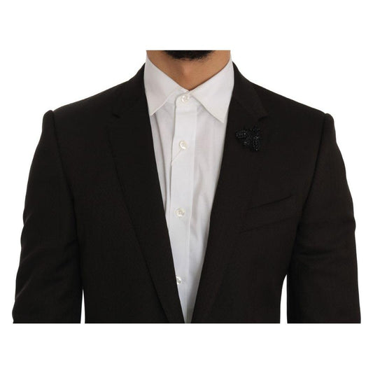 Dolce & Gabbana Elegant Brown Jacquard Martini Suit Suit Dolce & Gabbana