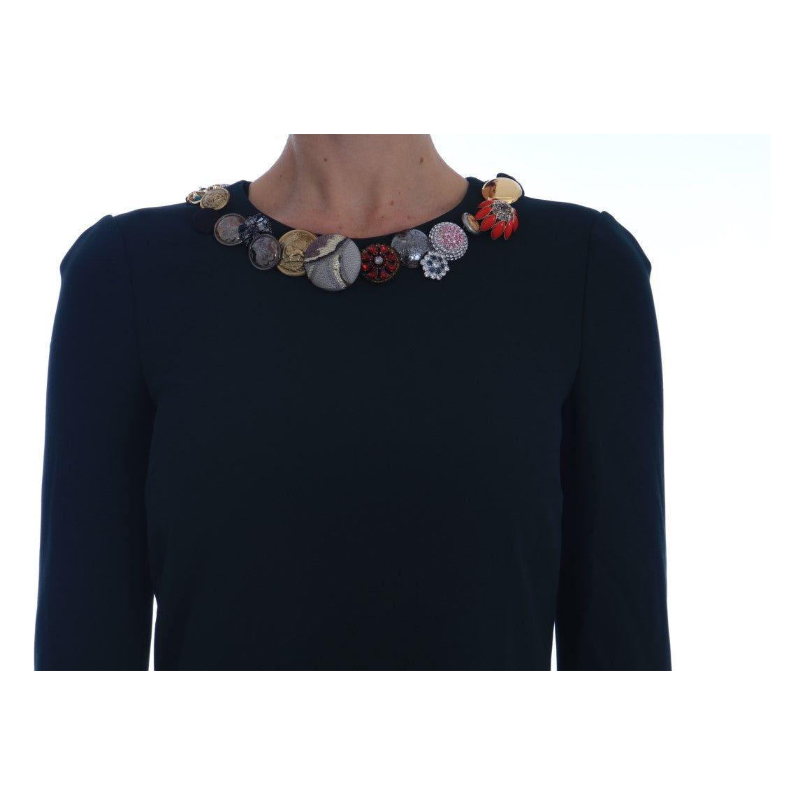 Dolce & Gabbana Crystal Green Stretch A-Line Short Dress