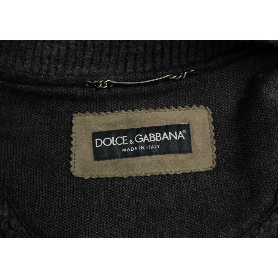 Dolce & Gabbana Elegant Leather & Wool Blend Jacket Coats & Jackets Dolce & Gabbana