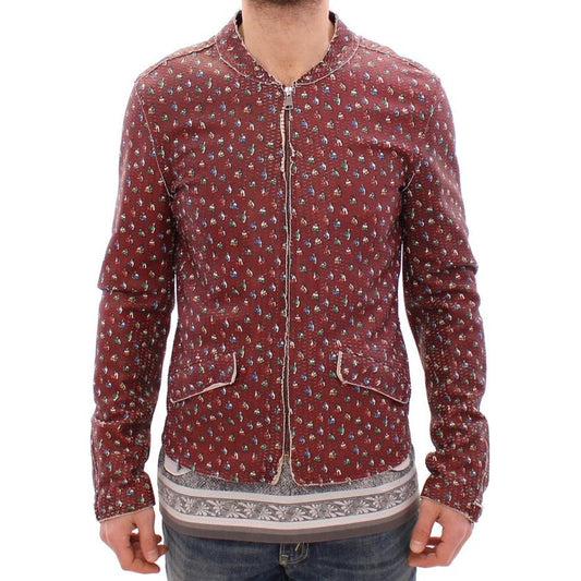 Exclusive Boxer Print Bordeaux Leather Jacket