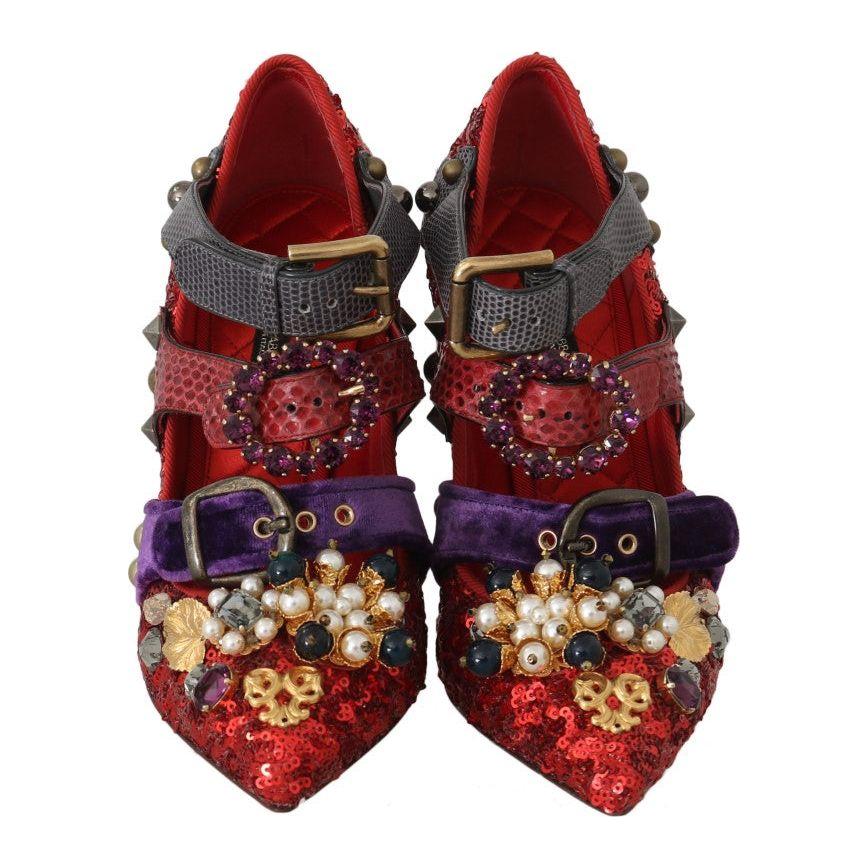 Dolce & Gabbana Red Bellucci Alta Moda Embellished Pumps Dolce & Gabbana