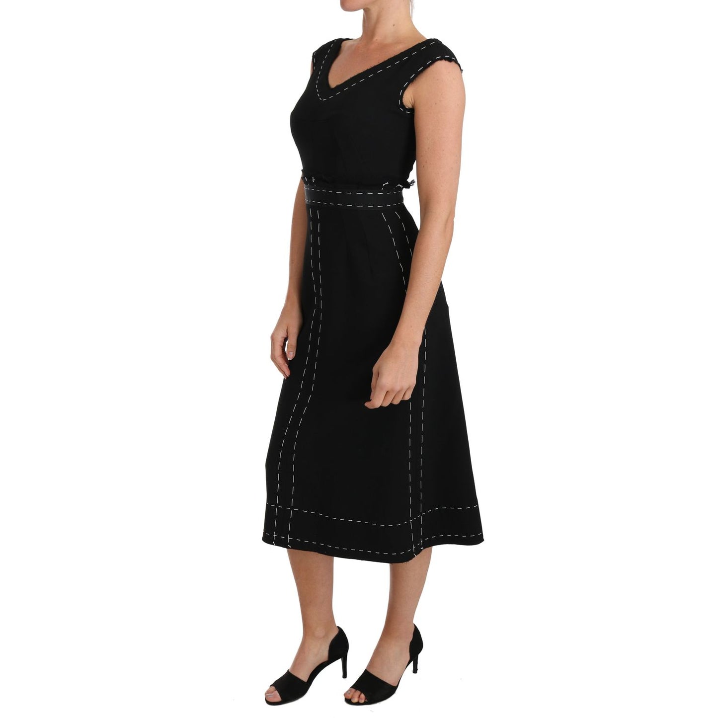 Dolce & Gabbana Elegant Black Sheath Wool Dress Dolce & Gabbana