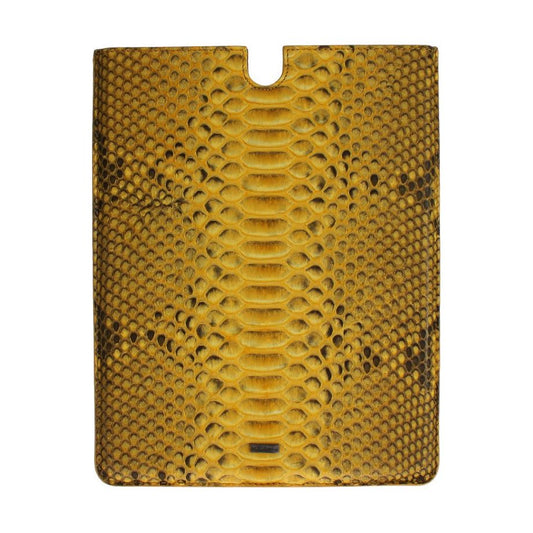 Dolce & Gabbana Sleek Python Snakeskin Tablet Case in Yellow Dolce & Gabbana