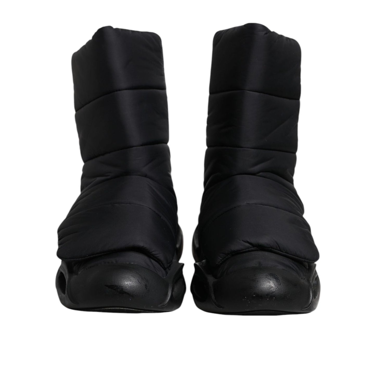 Dolce & Gabbana Black Slip On Wave Quilted Sneakers Shoes