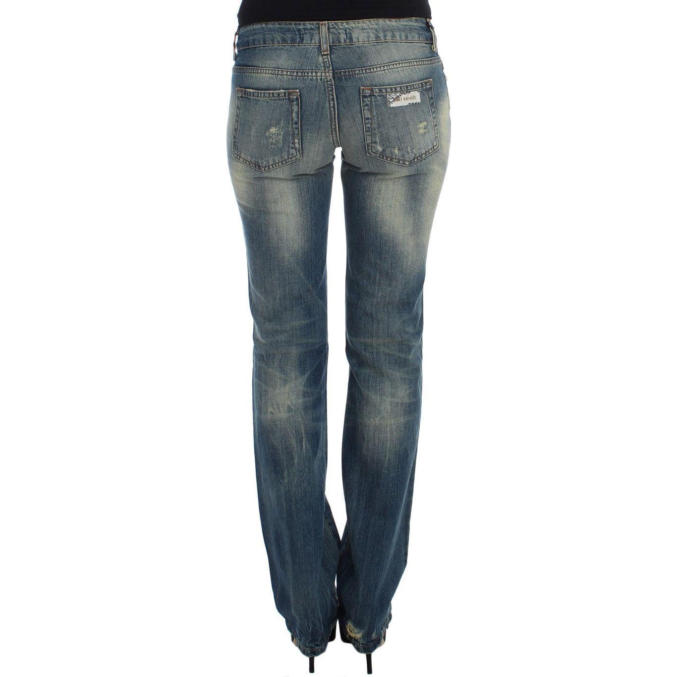 Cavalli Blue Cotton Low Waist Jeans
