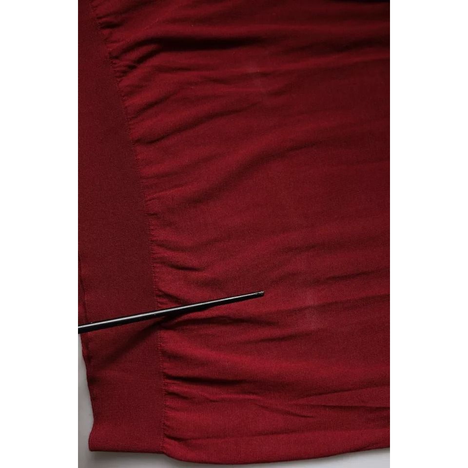 Dolce & Gabbana Maroon Cashmere Crew Neck Pullover Sweater