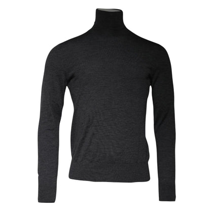 Dolce & Gabbana Gray Wool Knit Turtleneck Pullover Sweater