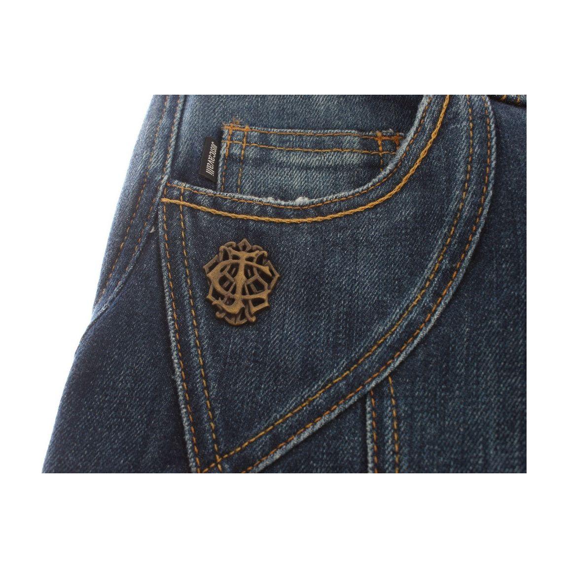 Cavalli Blue Cotton Stretch Low Waist Jeans