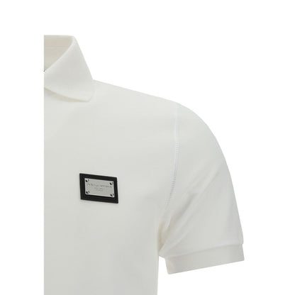 Dolce & Gabbana White Cotton Polo Shirt