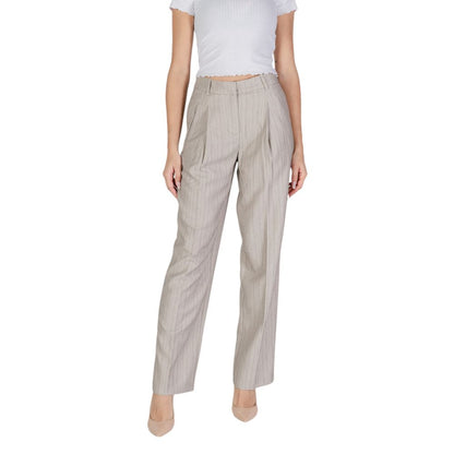 Vero Moda Gray Polyester Casual Pants
