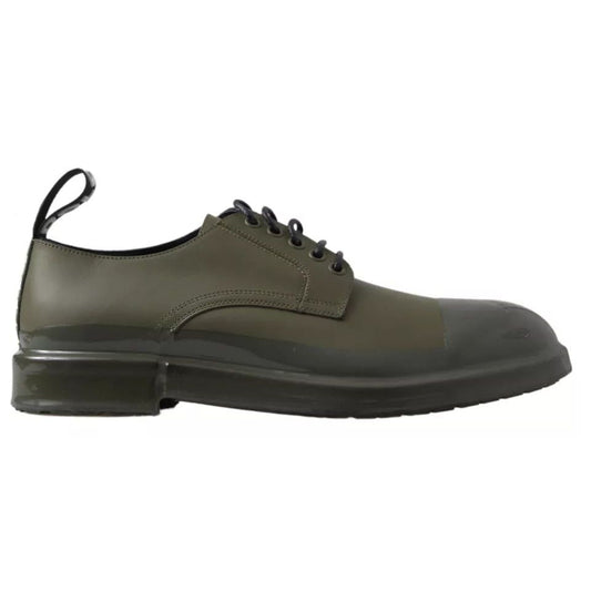 Dolce & Gabbana Green Leather Rubber Sole Dress Shoes
