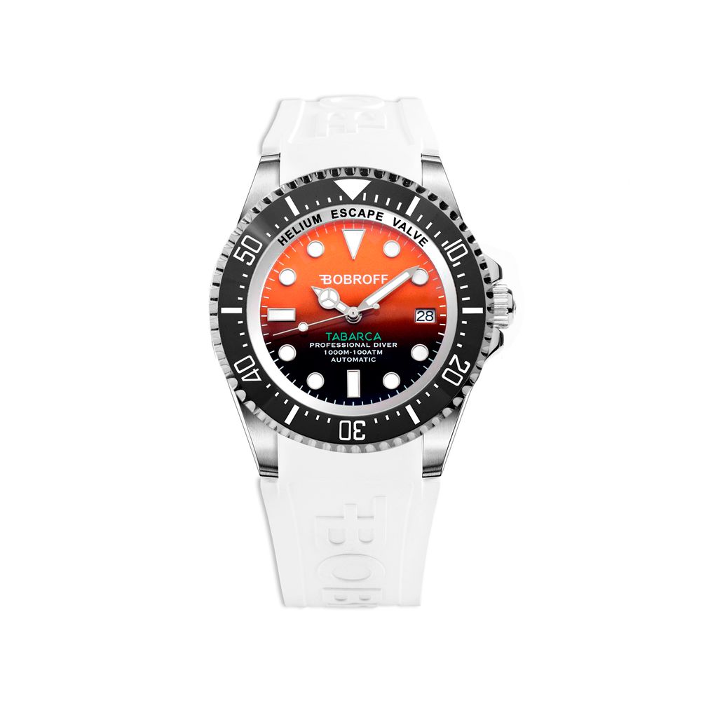 Bobroff White Rubber Sport Watch Bobroff