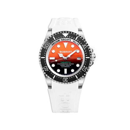 Bobroff White Rubber Sport Watch Bobroff