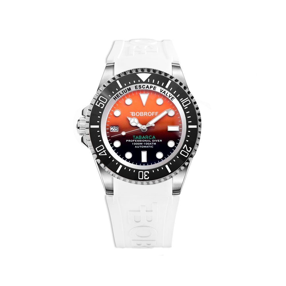 Bobroff White Rubber Sport Watch Bobroff