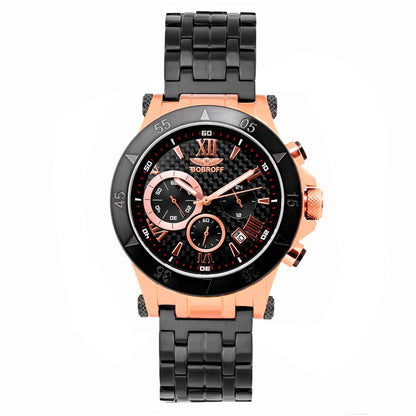 Bobroff Black Stainless Steel Dress Watch Bobroff
