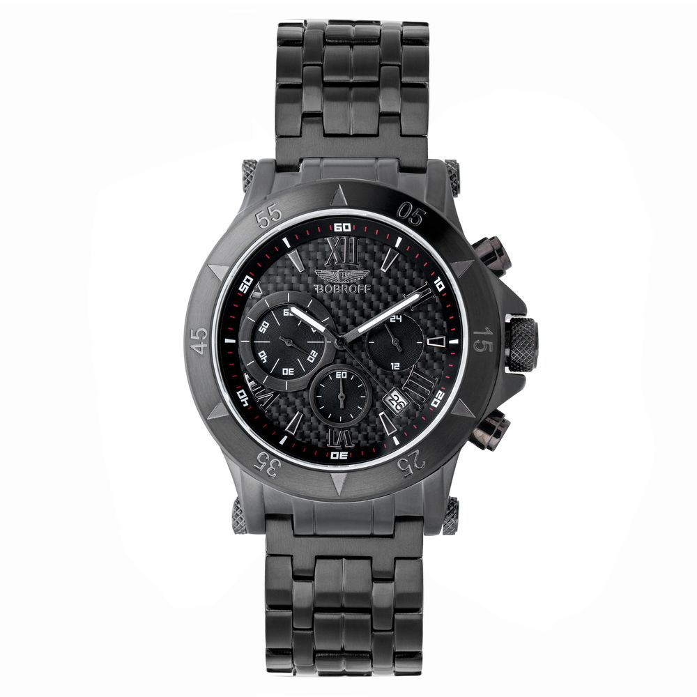 Bobroff Black Stainless Steel Dress Watch Bobroff