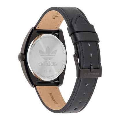 Adidas Black Leather Dress Watch