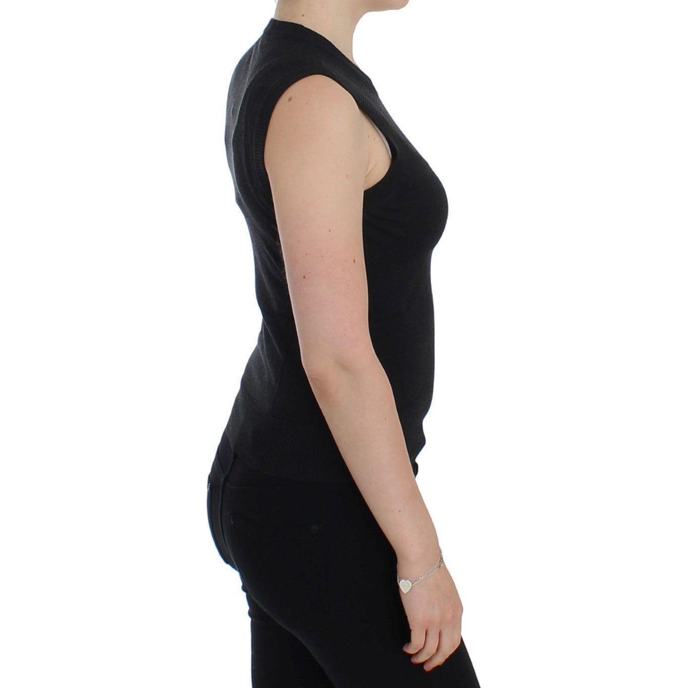 Dolce & Gabbana Black Sleeveless Crewneck Vest Pullover 1728,67345645728,70% Viscose,Black,Clothing,Dolce & Gabbana,IT36|XXS,IT38|XS,Material: 30% Cotton,New with tags,Sleeveless - Sweaters - Clothing,Sweaters - Clothing,Tops & T-Shirts - Women - Clothing