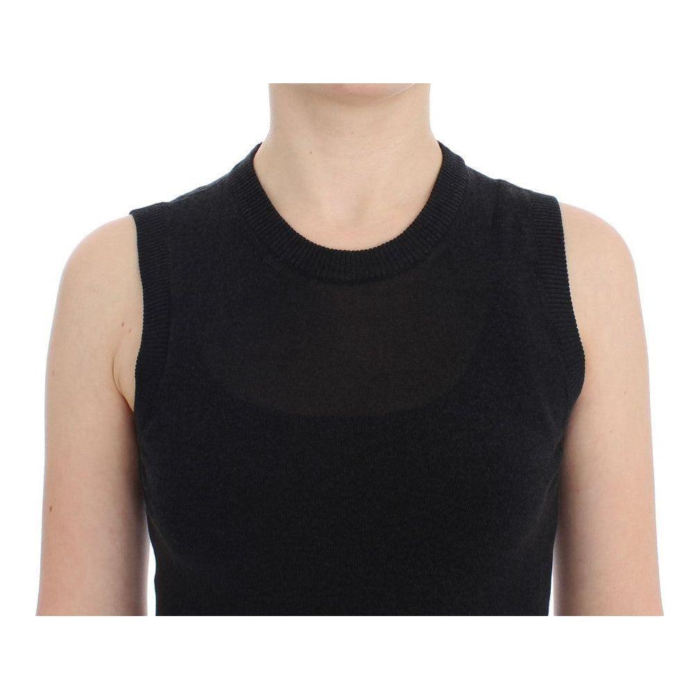 Dolce & Gabbana Black Sleeveless Crewneck Vest Pullover 1728,67345645728,70% Viscose,Black,Clothing,Dolce & Gabbana,IT36|XXS,IT38|XS,Material: 30% Cotton,New with tags,Sleeveless - Sweaters - Clothing,Sweaters - Clothing,Tops & T-Shirts - Women - Clothing