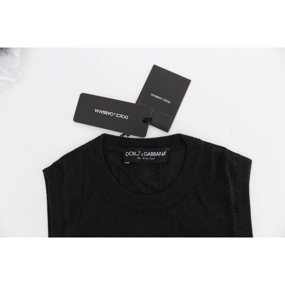 Dolce & Gabbana Black Sleeveless Crewneck Vest Pullover 1728,67345645728,70% Viscose,Black,Clothing,Dolce & Gabbana,IT36|XXS,IT38|XS,Material: 30% Cotton,New with tags,Sleeveless - Sweaters - Clothing,Sweaters - Clothing,Tops & T-Shirts - Women - Clothing