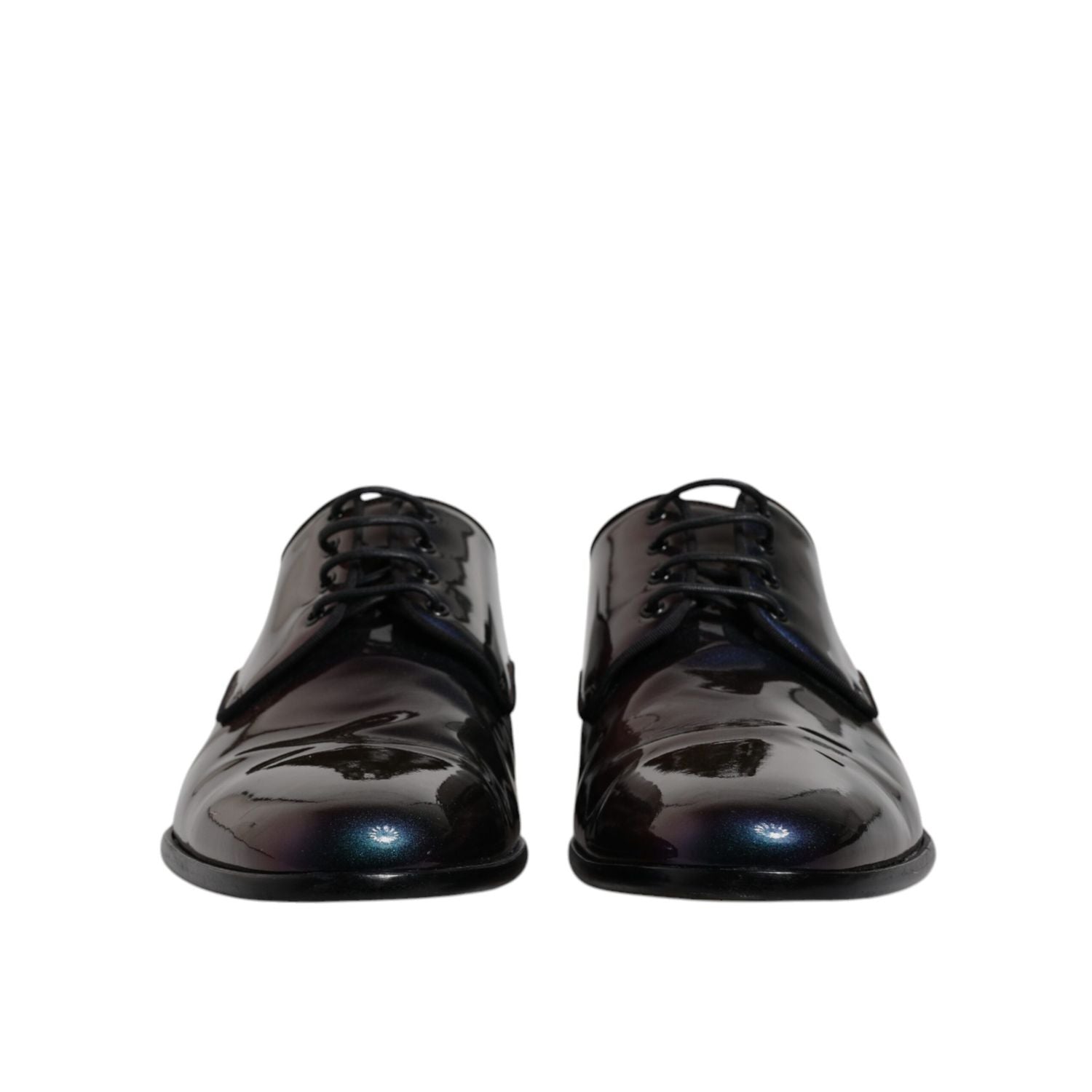 Dolce & Gabbana Multicolor Peacock Patent Leather Derby Men Dress Shoes