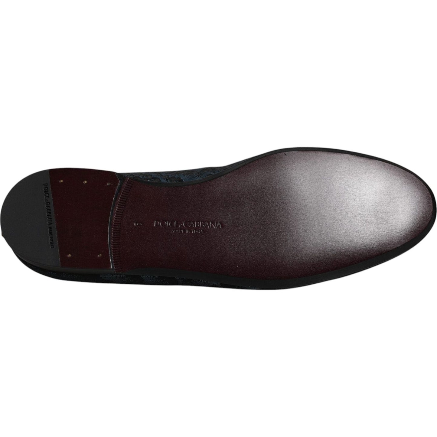 Dolce & Gabbana Blue Black Flats Men Loafers Dress Shoes