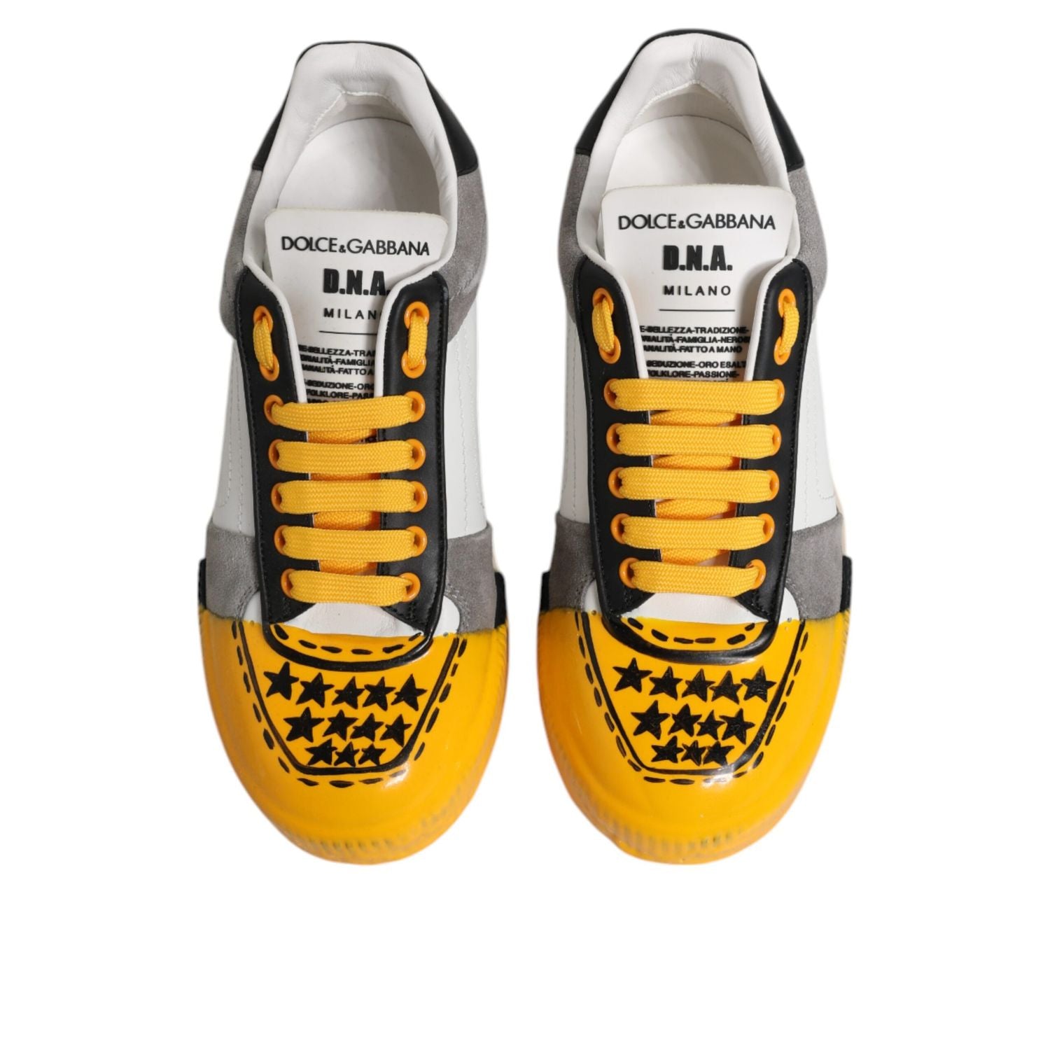 Dolce & Gabbana Multicolor Leather DNA Low Top Sneakers Shoes