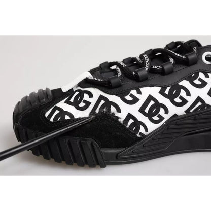 Dolce & Gabbana Black Logo Nylon Low Top NS1 Sneakers Shoes