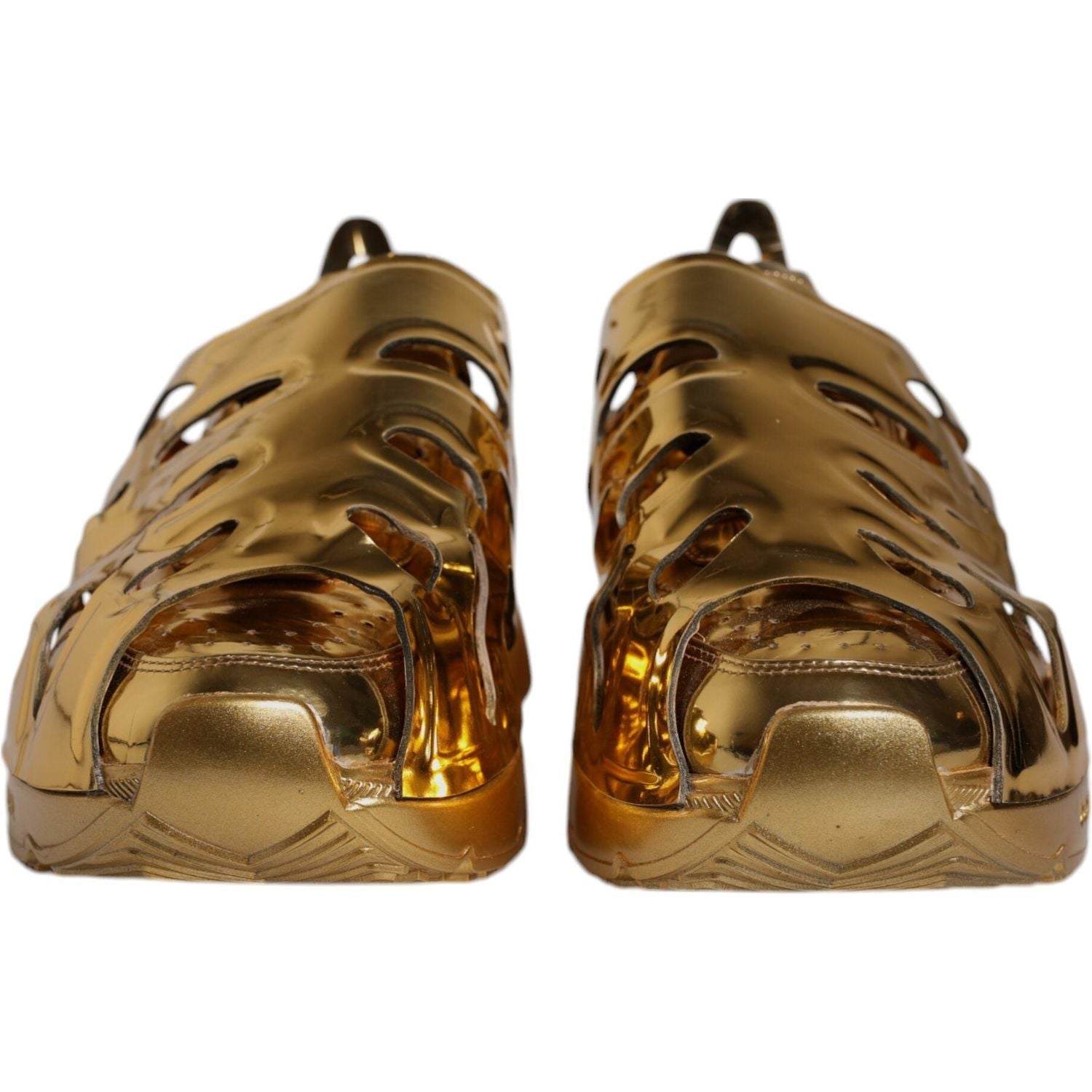 Dolce & Gabbana Gold Daymaster Leather Low Top Sneakers Shoes