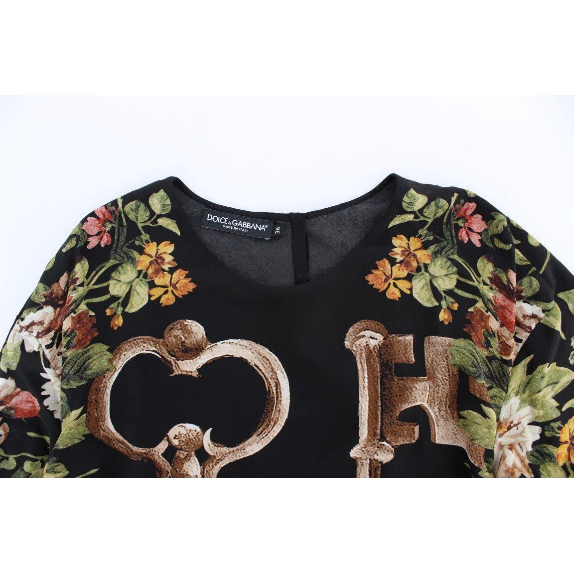 Dolce & Gabbana Elegant Medieval Print Silk Blouse Dolce & Gabbana