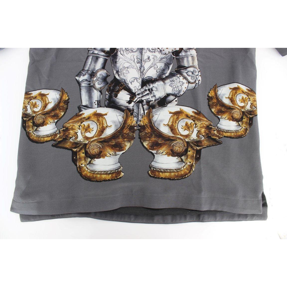 Dolce & Gabbana Enchanted Sicily Silk Blouse with Knight Print Dolce & Gabbana